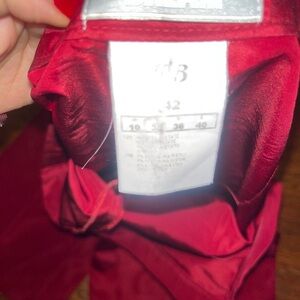 Red satin flared out pants